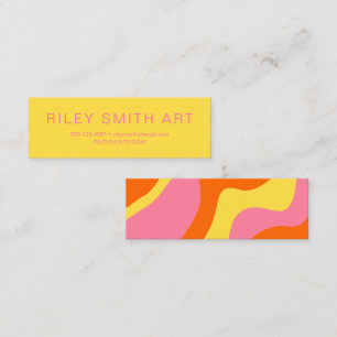 Carte De Visite Mini Jouer Retro Super orange rose jaune Abstrait