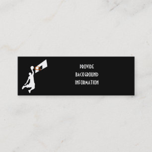 Carte De Visite Mini Joueur de basketball Slam Dunk - Silhouette blanch
