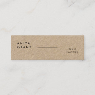 Carte De Visite Mini Kraft moderne minimaliste