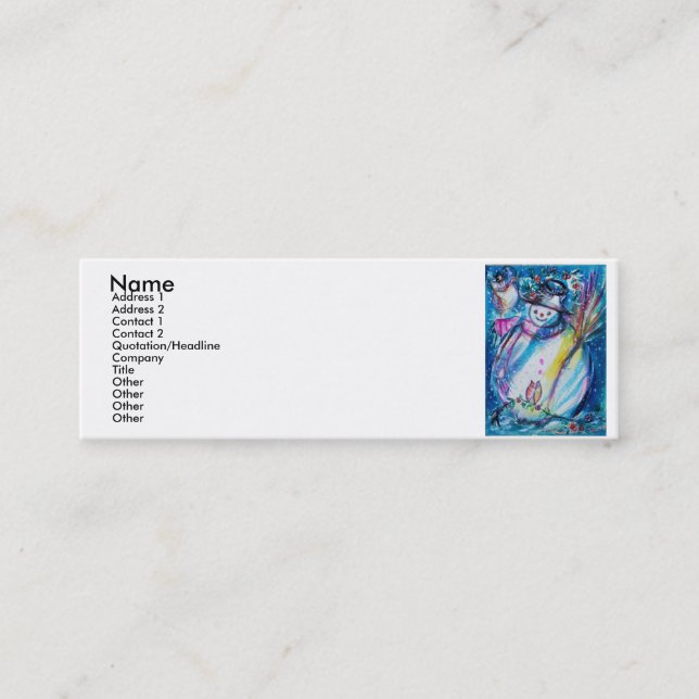 CARTE DE VISITE MINI LA NEIGE AVEC LA BOULE (Devant)