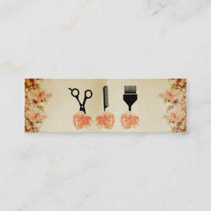 Carte De Visite Mini la pêche vintage chic de styliste en coiffure de