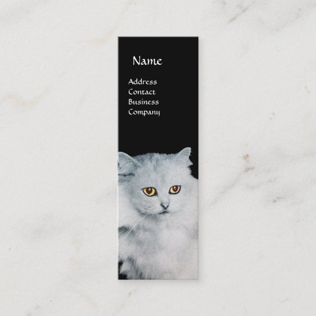 CARTE DE VISITE MINI LA REINE DES CHATS BLANCS MONOGRAMME (Devant)