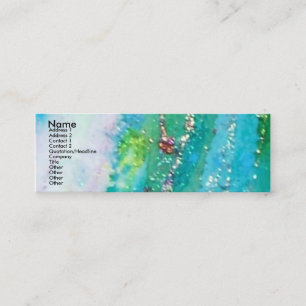 Carte De Visite Mini LADY BLUE MASK Venetian Masquerade Turquoise Épern