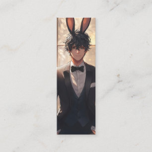 Carte De Visite Mini Lapin homme anime élégant