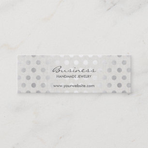 Carte De Visite Mini L'argent moderne pointille les bijoux faits main