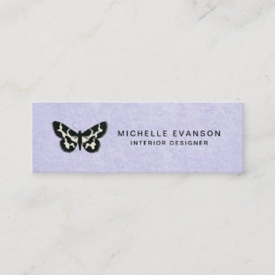 Carte De Visite Mini Lavande violette avec simple logo papillon