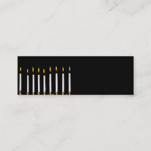 Carte De Visite Mini Le blanc brûlant de Hanoukka Menorah mire Chanukah
