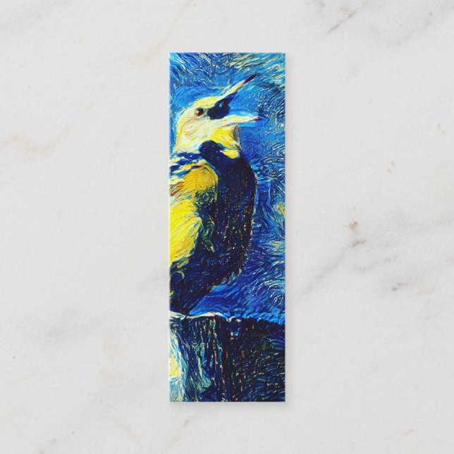 Carte De Visite Mini Le Signet de style VanGogh aux oiseaux solitaires (Devant)