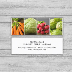 Carte De Visite Mini Légumes propres modernes Photo Nutritionniste