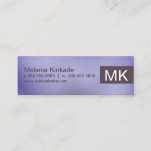 Carte De Visite Mini Lettre Initiale Texture Violette Simple