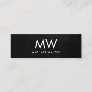 Carte De Visite Mini LETTRE MINIMUM DEUX MONogramme Faux cuir