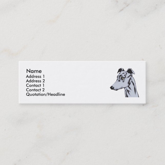 Carte De Visite Mini Lévrier (Devant)