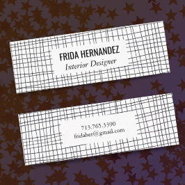 Carte De Visite Mini Lignes de grille minimalistes tracées à la main Ch