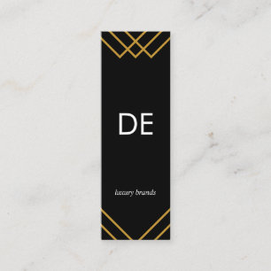 Carte De Visite Mini Lignes d'or géométrique élégantes Noir simple