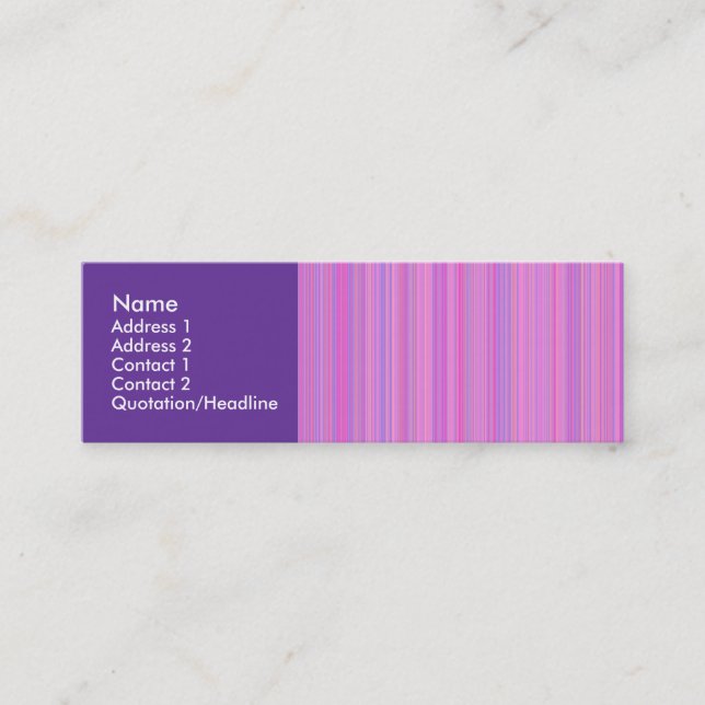 Carte De Visite Mini Lignes rose pourpre (Devant)