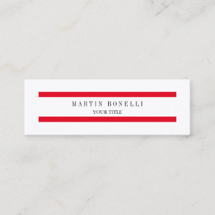 Carte De Visite Mini Lignes rouges souples tendance simples