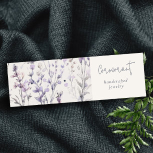 Carte De Visite Mini Lilac Purple Floral Porte-À-Porte-Boucles À Écoute