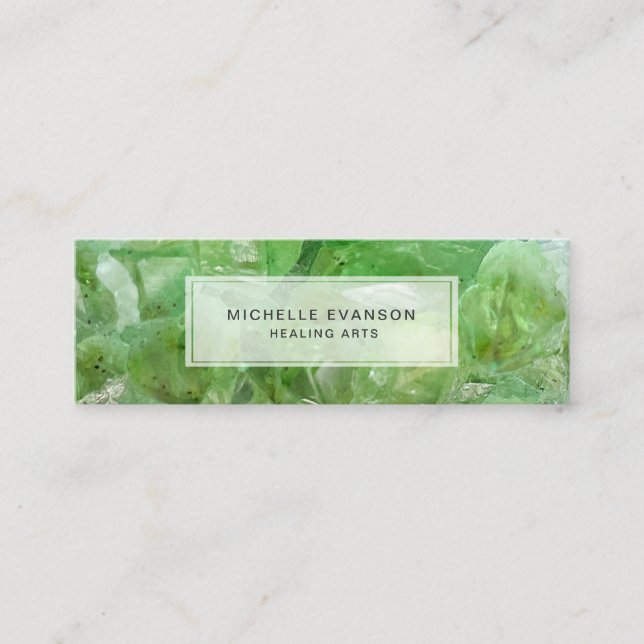 Carte De Visite Mini Lime Green Healing Arts Crystal Boho (Devant)