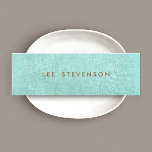 Carte De Visite Mini Linge bleu turquoise clair look minimaliste