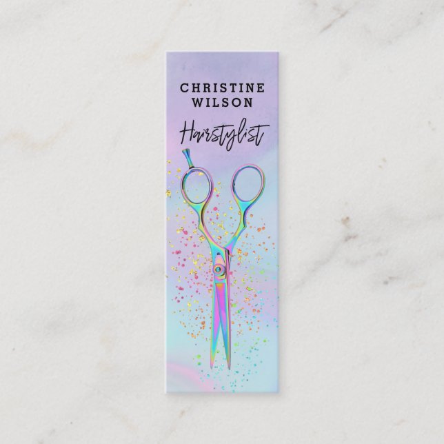 Carte De Visite Mini logo ciseaux coiffeur (Devant)