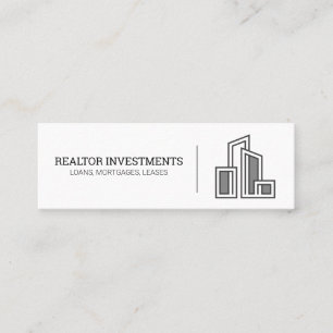 Carte De Visite Mini Logo de l'immeuble urbain moderne Investisseur i