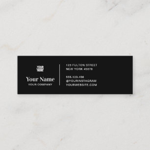 Carte De Visite Mini Logo d'entreprise minuscule noir simple moderne mi