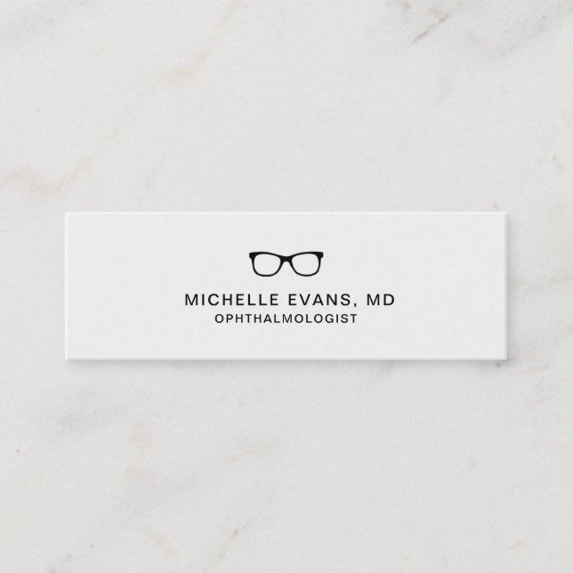 Carte De Visite Mini Logo des lunettes noires ophtalmologiste (Devant)