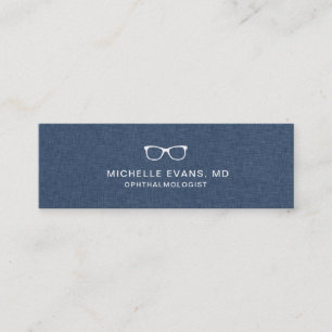 Carte De Visite Mini Logo des lunettes ophtalmologiste bleu et blanc de