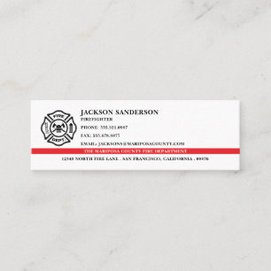 Carte De Visite Mini Logo du pompier du service d'incendie personnalisa