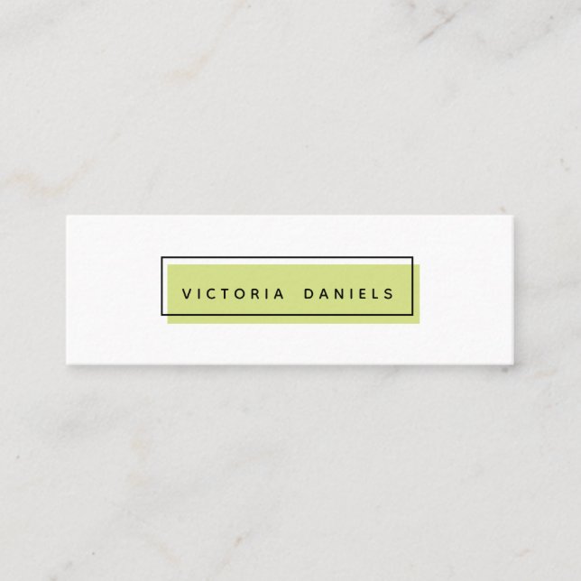 Carte De Visite Mini Logo féminin | Vert | Professionnel minimal (Devant)