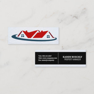 Carte De Visite Mini Logo Immobilier de maison hypothécaire