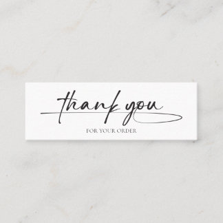 Carte De Visite Mini Logo manuscrit du Merci client moderne