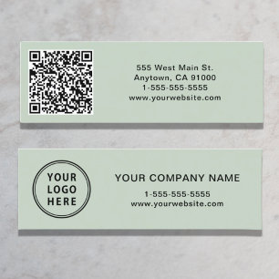 Carte De Visite Mini Logo moderne Créez votre QR Code Sage