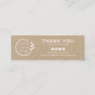 Carte De Visite Mini Logo personnalisé Merci d'affaires Médias sociaux