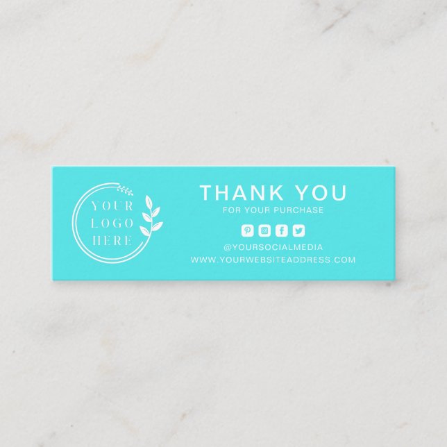 Carte De Visite Mini Logo personnalisé Merci d'affaires Médias sociaux (Devant)