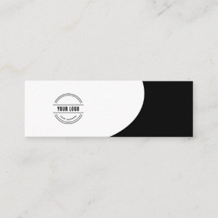 Carte De Visite Mini Logo personnalisé noir, élégant, carré, profession