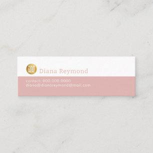 Carte De Visite Mini Logo petit moderne rose pâle poussiéreux