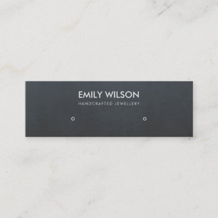 CARTE DE VISITE MINI LOGO REGAL VELVET GRAY BLUE STUD EARRÊT AFFICHAGE