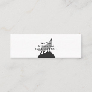 Carte De Visite Mini loup silhouette hurler - Choisir la couleur arrièr