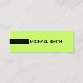 Carte De Visite Mini Lune moderne minimaliste élégante Vert & Noir