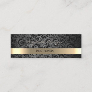 Carte De Visite Mini Luxe Élégant ,Damassé,Or Faux