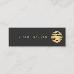Carte De Visite Mini Luxe Gold et Black Catering, Restaurant Thin