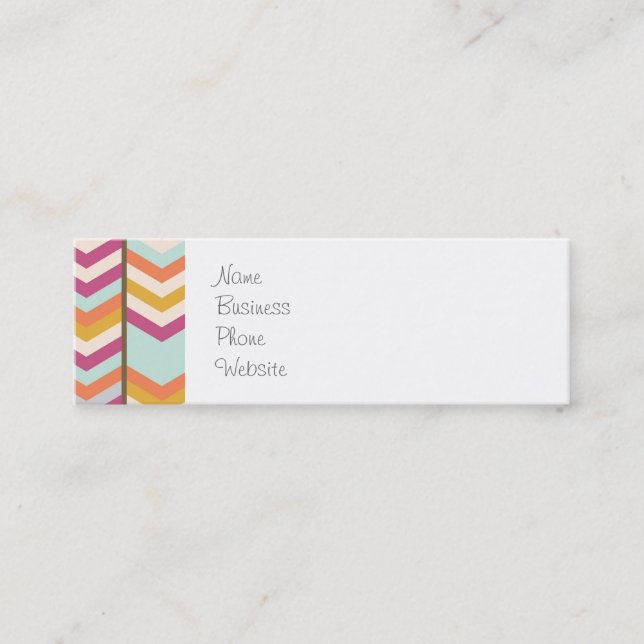 Carte De Visite Mini Magenta Blue Orange Gold Checks V Motif (Devant)