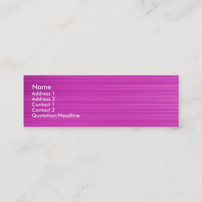 Carte De Visite Mini Magenta brossé (Devant)