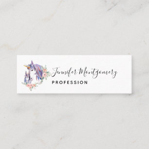 Carte De Visite Mini Magique Unicorne maman & bébé aquarelle