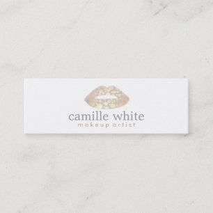 Carte De Visite Mini Maquillage Artiste Gold Lips Mini