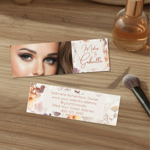 Carte De Visite Mini Maquillage photo à l'aquarelle élégante