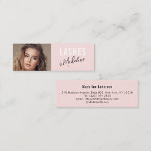 Carte De Visite Mini Maquillage photo écriture noire rose blush