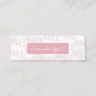 Carte De Visite Mini Marbre blanc et ongles roses