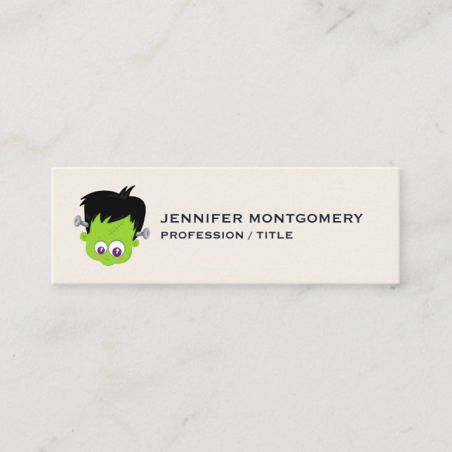 Carte De Visite Mini Mare Green Frankenstein Monster face Halloween (Devant)